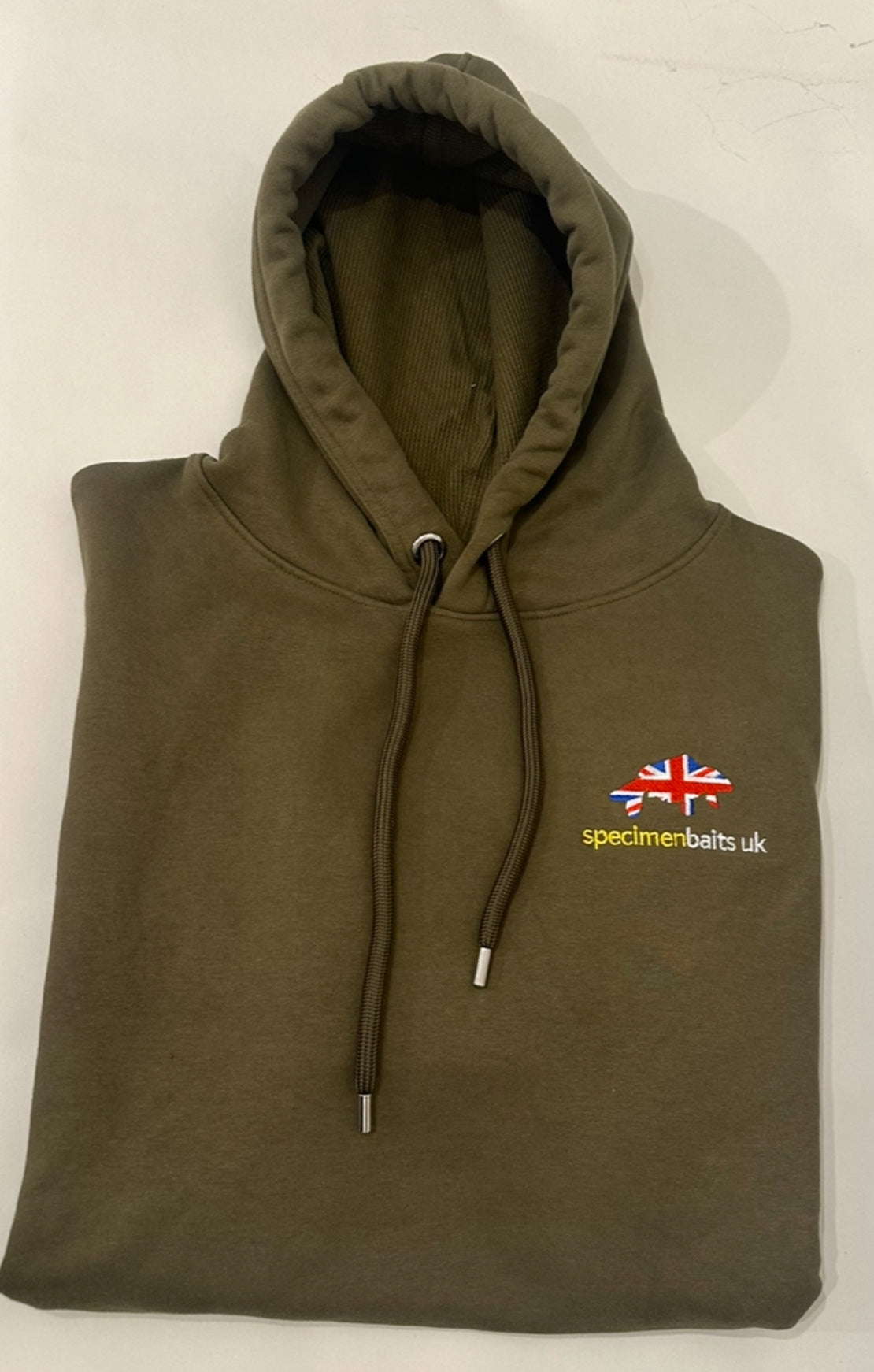 Khaki Green embroidered hoodie